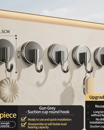 No Drill Suction Cup Hook With Strong Door Bathroom Kitchen Wall Mounted Row Hook Kitchen Hook Adhesive Hooks