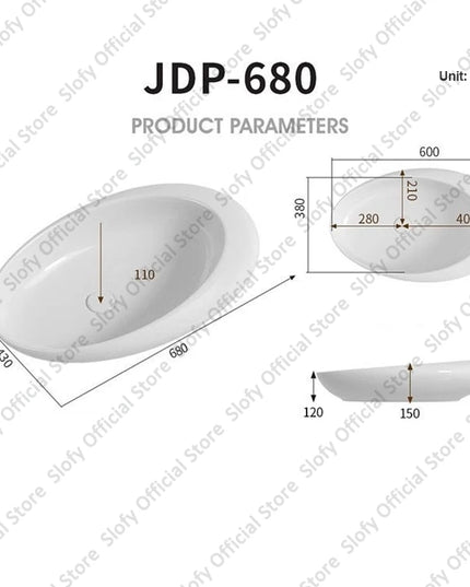 Nordic-style Hotel Countertop Basin Fashionable Art Bathroom Sink Egg-shaped Ceramic Sinks Various Styles Home Balcony Washbasin