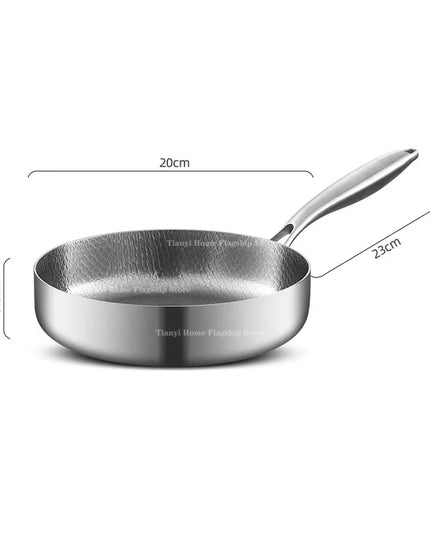 20/24/28cm Frying Pan Non-stick Wok Titanium Stainless Steel Home Egg Steak Skillet Induction Cooker Gas Stove Kitchen Cookware