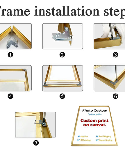 YWDECOR Custom Big Size Painting Canvas HD Print Your Picture Personalized Wall Art Poster Photo for Living Room Home Decor Gift