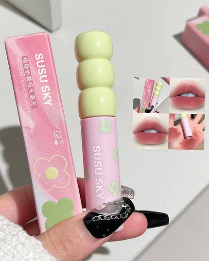 1/5Pcs Candied Fruit Lip Mud Milk Mist Velvet Matte Lip Gloss Long Lasting Not Easy To Stick Cup LipGlaze Almond Brown Pink