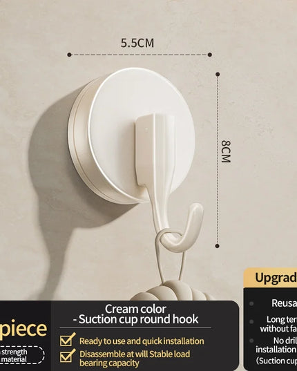 No Drill Suction Cup Hook With Strong Door Bathroom Kitchen Wall Mounted Row Hook Kitchen Hook Adhesive Hooks