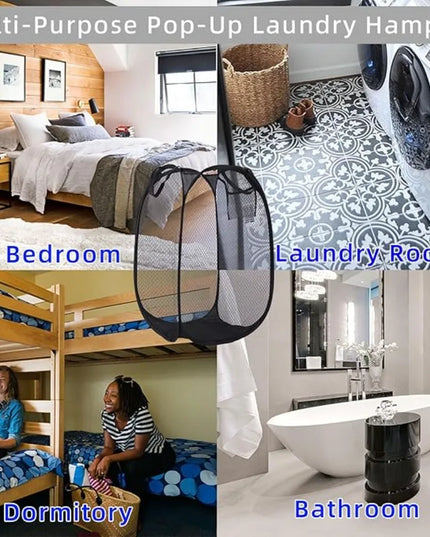 1-10Pcs Collapsible Laundry Basket Dirty Clothes Mesh Pop Up Hamper Storage Basket Toy Storage Bag for Home Bathroom Dorm Travel