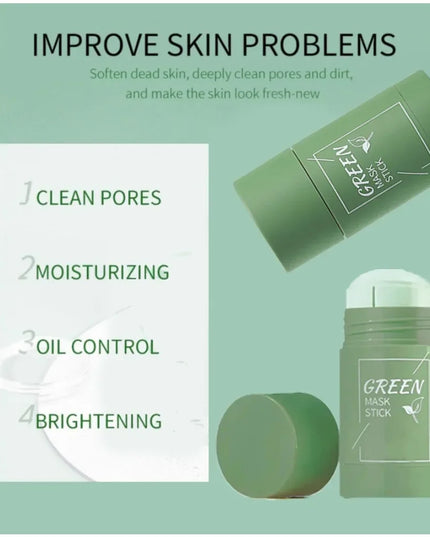 Face Clean Mask Green Tea Cleansing Stick Mask Shrink pores Deep Blackhead Remover facial Cleansing Moisturizing Mask 40g