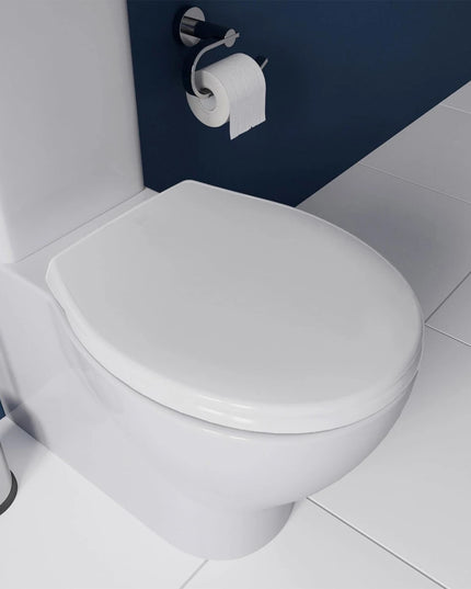 Slow Close O-Shape Toilet Seat Quiet Lid Durable Anti-Bacterial Simple Top Fixing Removable Universal Bathroom Accessories
