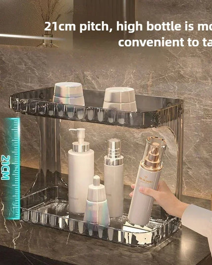 Bathroom Storage Rack Toilet Double Layer Cosmetics Storage Box Washstand Organizer Desktop Shelf Rack bathroom accessories