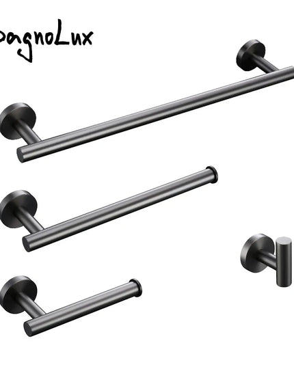 Bagnolux Stainless Steel Gun Gray Black Polished Chrome Brushed Gold Hanger Hook Towel Bar Paper Holder Bathroom Accessories