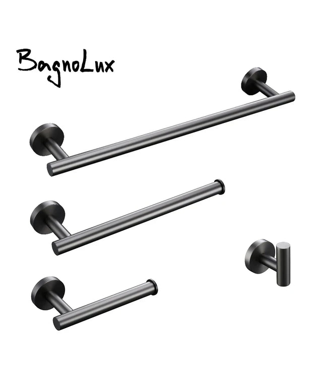 Bagnolux Stainless Steel Gun Gray Black Polished Chrome Brushed Gold Hanger Hook Towel Bar Paper Holder Bathroom Accessories