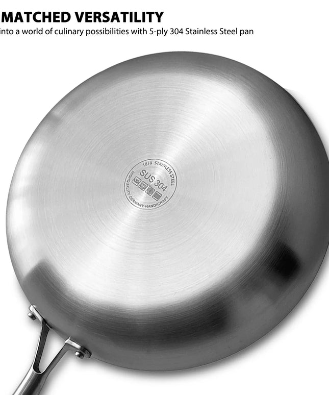 304 Stainless Steel Frying Pan NonStick Pan Fried Steak Pot Uncoated Kitchen Cookware For Gas Stove and Induction Cooker