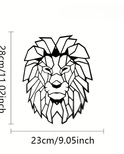 HelloYoung Lion Head Metal Wall Art, Metal Lion Wall Decoration, Lion Metal Wall Sculpture, Animal Metal Artwork Wall Sticker