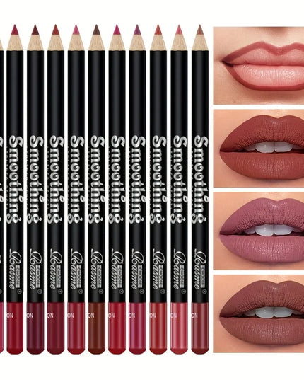 12 pcs Long-Lasting Lipstick Set with Professional Lip Liner Pencil and Matte Lip Gloss for Women Valentine's Day Gifts