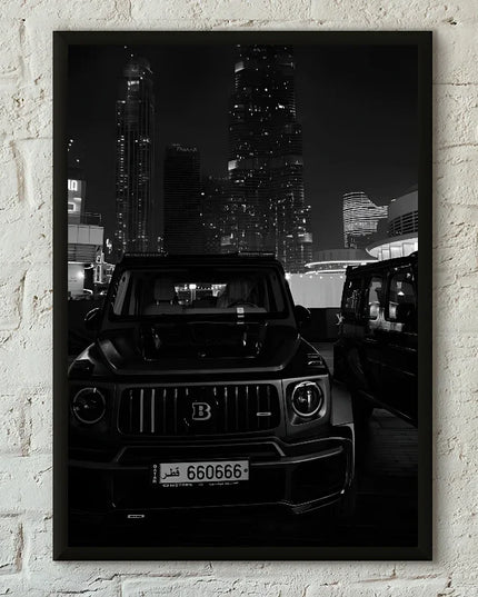 1PC Black And White Luxury Car Art Poster Poster Paper Print Home Living Room Bedroom Entrance Bar Cafe Art Painting Decoration