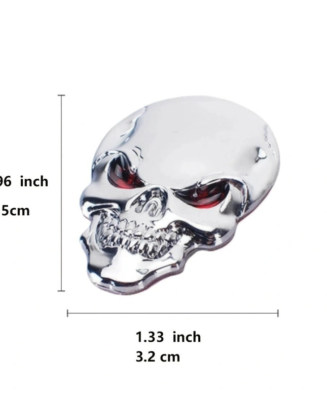 2pcs Skull Pirate Skeleton Buccaneer Head Skull 3D Metal Car Body Sticker Auto Rear Emblem Badge Decal