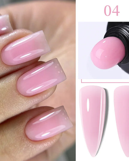 LILYCUTE 15ML Quick Extension Gel Nail Polish Nude Milk White Color Finger Prolong Acrylic Crystal Construction Hard Gel Varnish