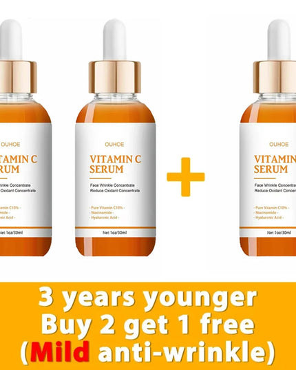 Vitamin C Wrinkle Remover Face Serum Lifting Firming Fade Fine Lines Anti-aging Essence Whitening Brighten Nourish Skin Care
