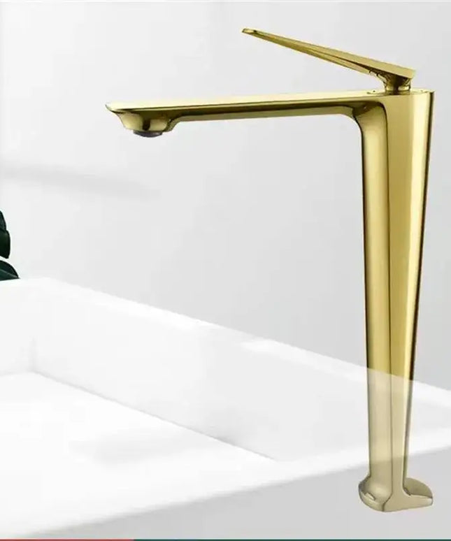 Rose Basin Brushed Gold Tall Bathroom Hot And Cold Black Sink Faucet Deck Mounted Toilet Mixer Water Tap