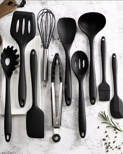 10 PCS Silicone Cookware Set Kitchen Cooking Tools Baking Tools Tableware Silicone Shovel Spoon Scraper Kitchen Accessories