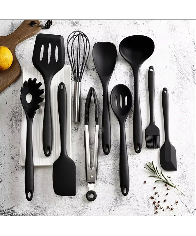 10 PCS Silicone Cookware Set Kitchen Cooking Tools Baking Tools Tableware Silicone Shovel Spoon Scraper Kitchen Accessories