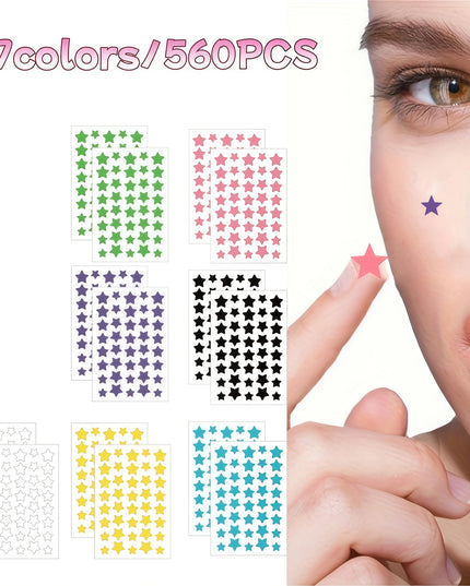 Superstar Hydrocolloid Pimple Patches - Cute Star-Shaped Cover, Colorful & Shiny, Pimple Patches for Face