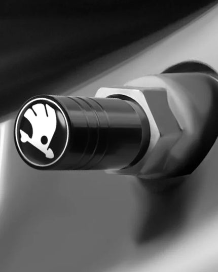 4PC Metal Car Badges Wheel Tire Valve Caps Covers Auto Accessories For Skoda S Kodiaq Octavia 2 3 Yeti Karoq Rapid Fabia VII VRS
