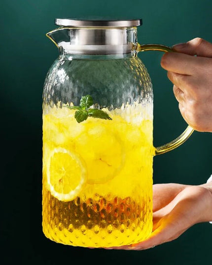 1.2L 1.5L 1.8L 2L Heat Resistant Explosion-Proof Glass Juice Jug Water Cup Cold Kettle Heated Container Canteen Clear Teapot