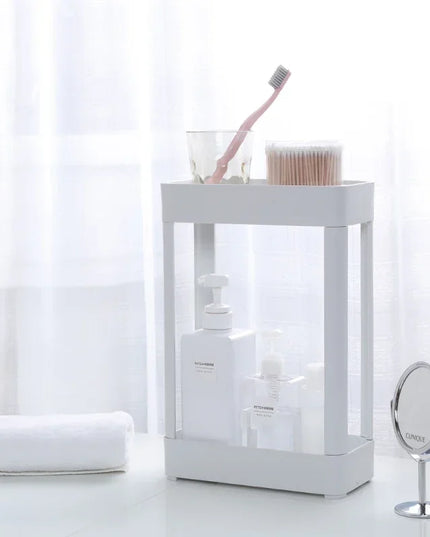 Bathroom Storage Organization Fine Double Layer Storage rack Thickened material Small Corner Shelf White minimalist style Shelf