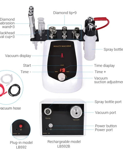 3 IN 1 Diamond Microdermabrasion hydra diamond Beauty Machine Water Spray Suction Blackhead Exfoliation Face Peeling Skin Tools