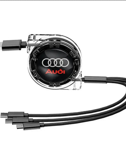 3 In 1 Micro USB Type C Charging Cable Multi Charger For Audi Sline A4 TT A6 A3 A8 Q3 Q5 Q7 Q8 A5 A6 C7 Q5 B9 B7 Car Accessories