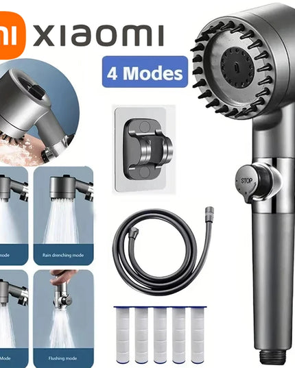 Xiaomi High Pressure Shower Head 4 Modes Water Saving with Filter for Hard Water Adjustable Spray with Massage Bathroom Shower