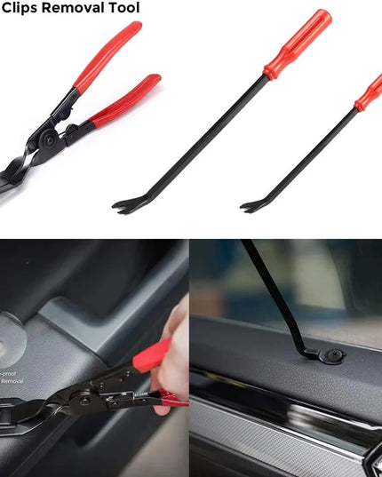 5/12/41/161/231PCS Auto Clip Pliers Fastener Remover Pry Tool Car Trim Removal Tool for Car Audio Dash Door Panel Window Molding