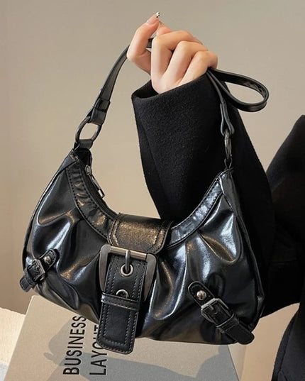 Y2K Retro Pleated Hobo Shoulder Bag for Women Hot Selling Maillard Style Underarm Bag Clutch Handbags for Travel Work Shopping