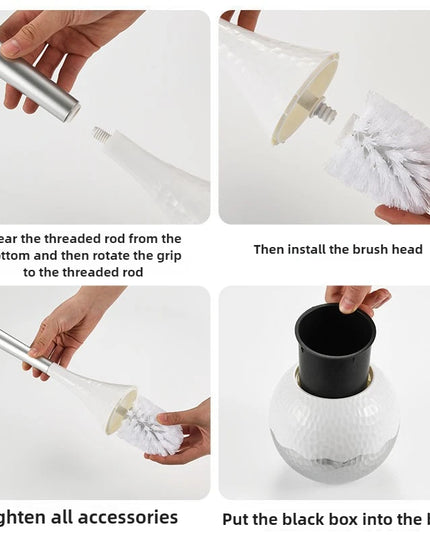 Luxury Gold Toilet Brush Set Replaceable Nylon Soft Bristle Brush Long Handle For WC Bathroom Accessories Cleaning Tools