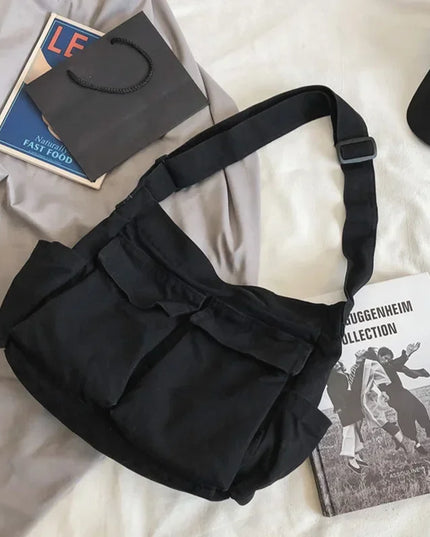 Women's School Messenger Bags For Women Shoulder Ladies Designer Handbag Solid Large Capacity Casual Canvas Shoulder Female Bags