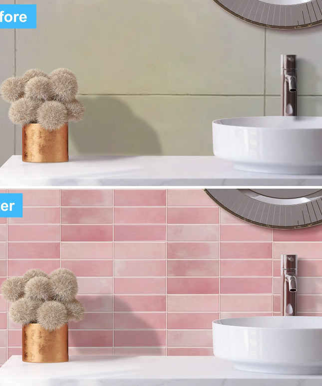 Peel and Stick Wall Tile Stickers Strong Adhesive Wallpaper DIY for Kitchen &Bathroom Backsplash Bathroom RVs Decoration