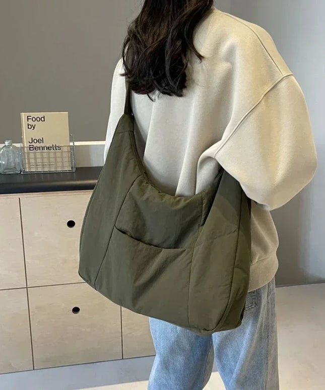 Trendy Women's Soft Cloth Shoulder Bag Solid Color Student 2025 Spring Y2k Casual Style Big Handbags Crossbody Bags for Women