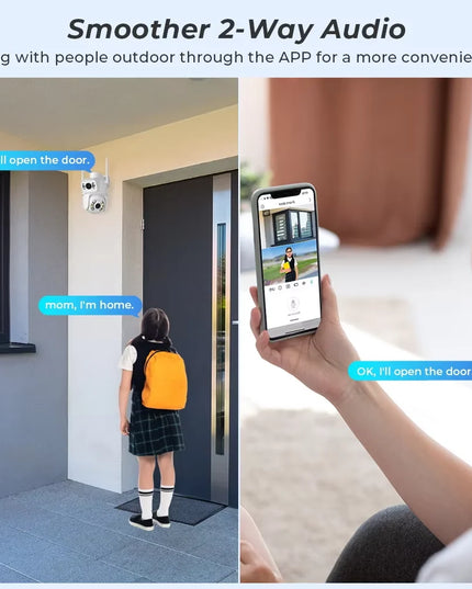 WIFI Camera 4K 3MP iCSee PTZ Dual Lens Dual Screen IP Camera Outdoor 4MP HD AI Human Detection Auto Tracking CCTV Surveillance