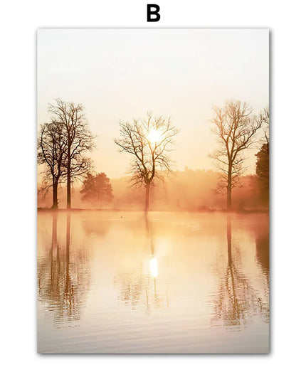 Autumn Scenery Wall Art Print Pumpkin Tree Grass Fox Canvas Painting food Poster Restaurant Kitchen Pictures Living Room Decor