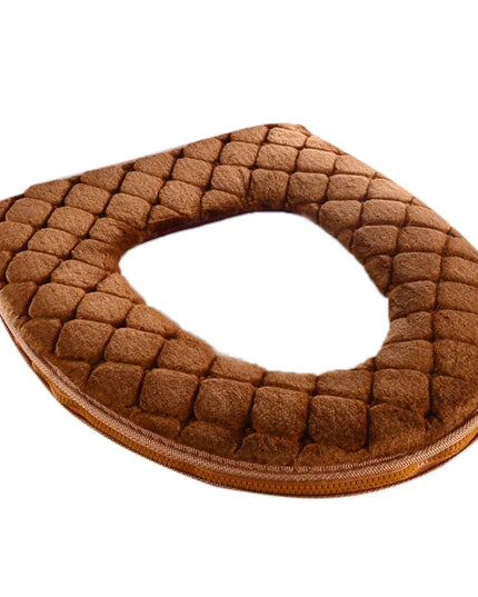 Bathroom Toilet Seat Cover Soft Winter Warm Plush Cushion O-shaped Washable Toilet Lid Cushion Household Supplies 37cm×44cm