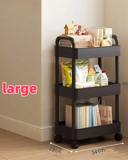 Household Multi-layer Small Cart Storage Rack Floor To Floor Kitchen Bedroom Bathroom Storage Rack Storage Rack With Wheels