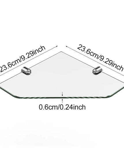 Glass Corner Shelf Glass Shelf Bathroom Clamp Holder Hardware Glass Rack for Storing Shower Gel and Cosmetics Shower Rack