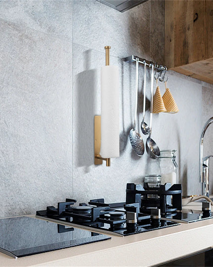 1pc Stainless SteelPaper Towel Holder for Kitchen, Adhesive Under Cabinet Paper Towel Roll Rack for Bathroom Towel