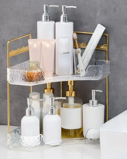 1Pc/Bathroom Cosmetic Rotating Storage Rack Desktop Cosmetic Organizer Shelf Toiletries Multi-Layer Storage Tray