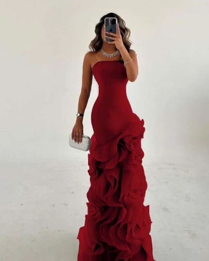 RFYR Asymmetrical Prom Gown Tiered Layers Party Dress for Women Mermaid Evening Dresses Formal Occasion Dresses Customized