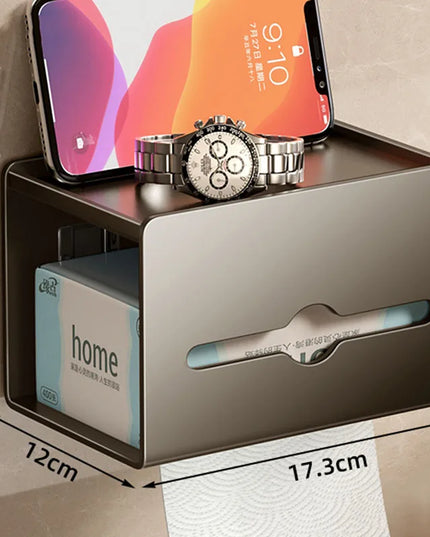 Toilet Paper Holder Wall-Mounted Carbon Steel Toilet Paper Holder Tissue Rack Bathroom Tissue Holder Bathroom Accessories