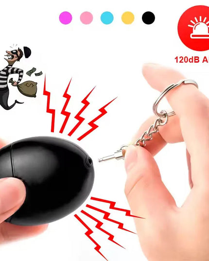 Cheap Self Defense Alarm 120dB Egg Shape Girl Women Security Protect Alert Personal Safety Scream Loud Keychain Emergency Alarm