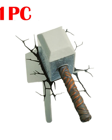 Eye-Catching 3D Crack Hammer Car Stickers for All-Terrain Vehicles Bumper Door Cover Scratches Scooter Body Waterproof Decals