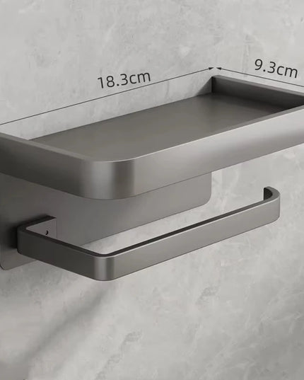 Aluminum Alloy Toilet Paper Holder Wall Mount WC Storage Organizer Roll Paper Phone Shelf Holder Bathroom Accessories