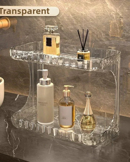 Bathroom Storage Rack Toilet Double Layer Cosmetics Storage Box Washstand Organizer Desktop Shelf Rack bathroom accessories
