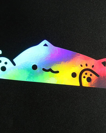 Cat Car Sticker Kitten Knocking on Window Cute Personality For Car Body Bumper Windows Motorcycle Laptop Wall Auto Accessories