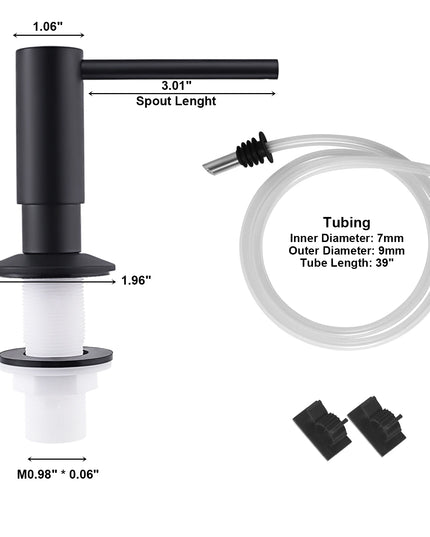 Samodra liquid Soap Dispenser With Extension Tube Kit Brass Pump Head For Kitchen Sink Bathroom accessories Black dispenser Soap